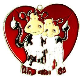 (image for) Two Cows in Heart - Suncatcher